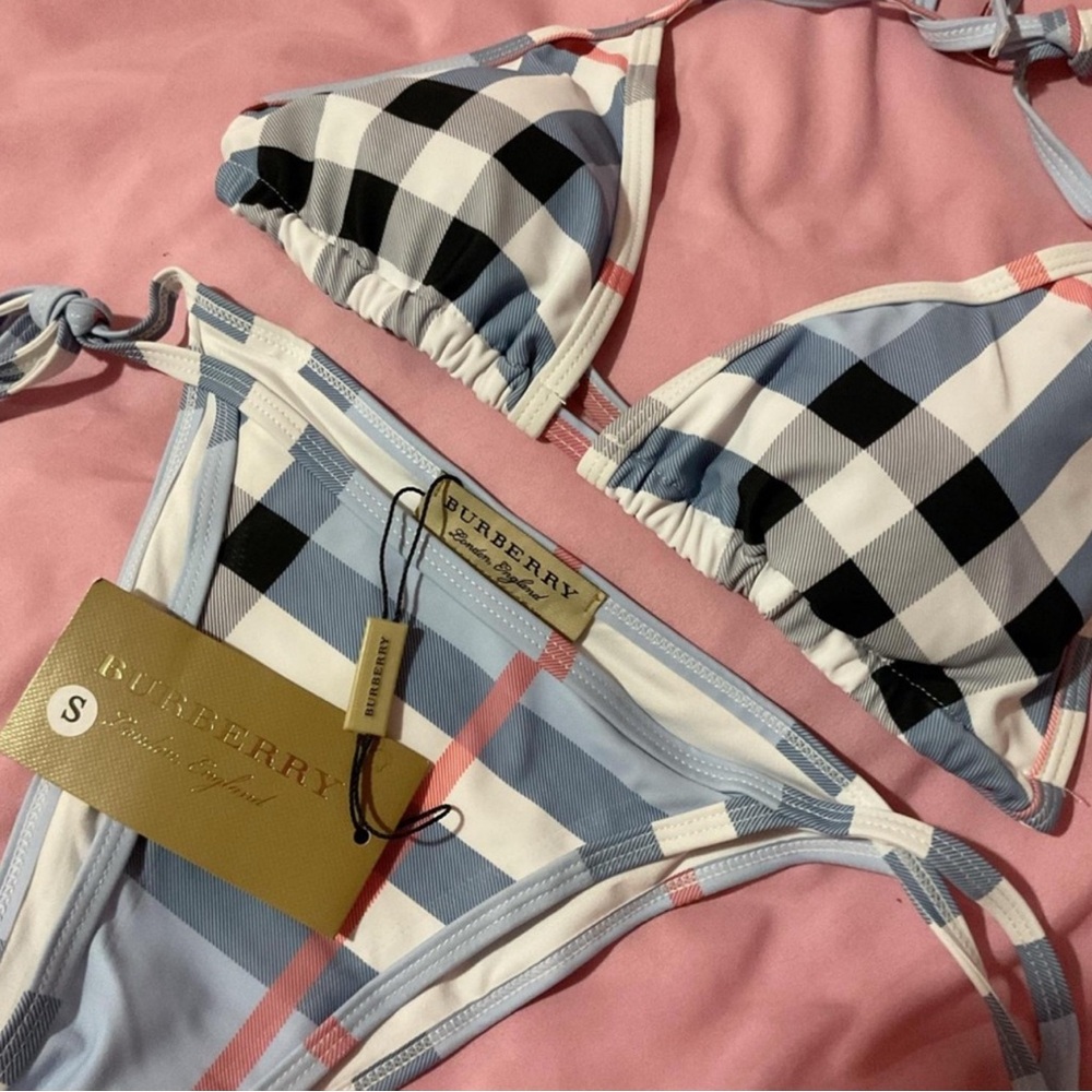 Burberry Black and Blue Check Bikini